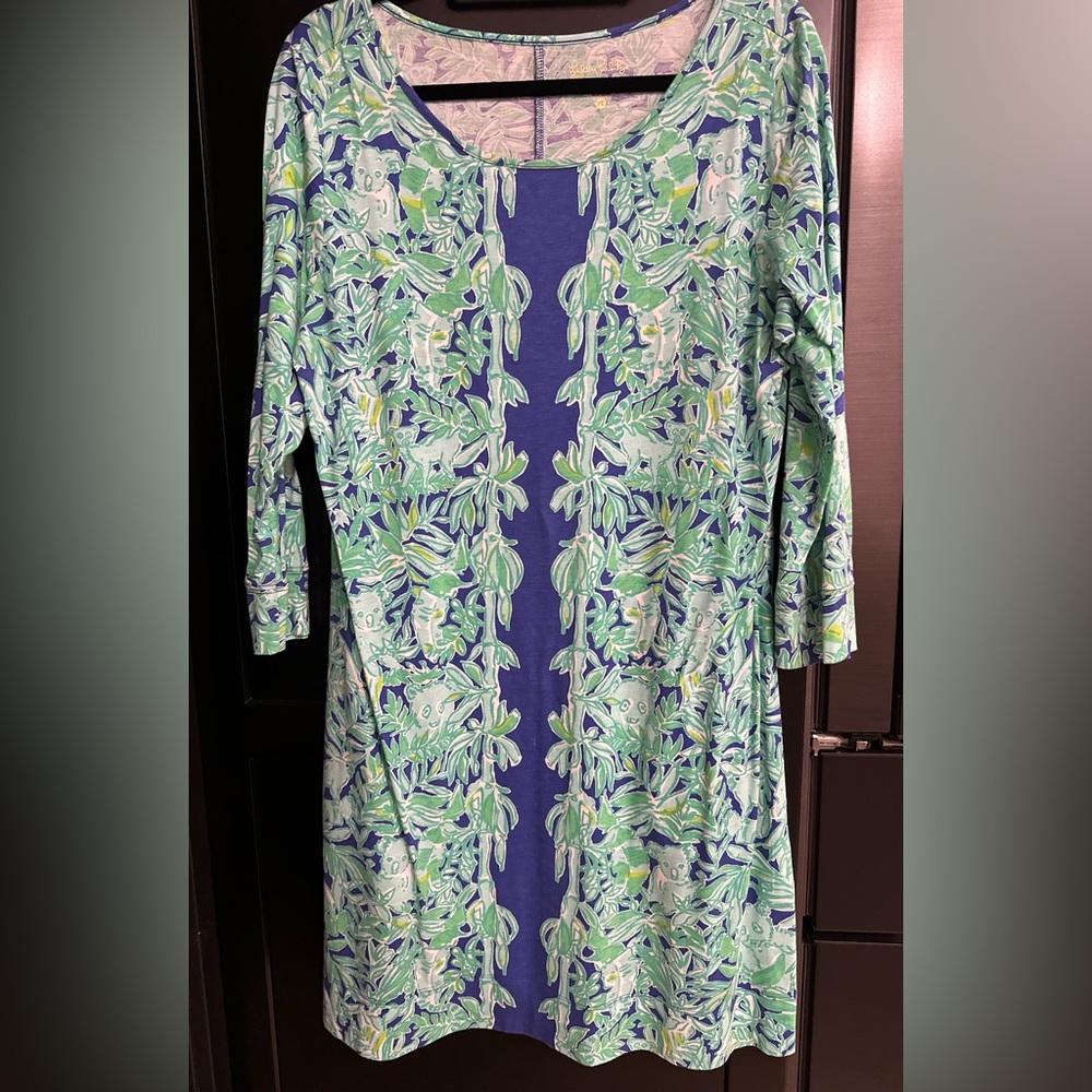 Lilly Pulitzer Green and Blue Long Sleeve Dress